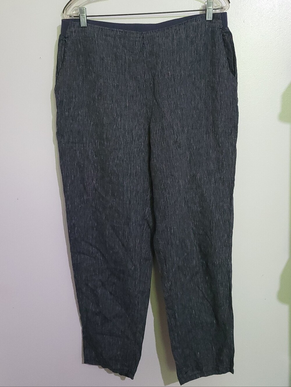 Habitat 100% Linen Pants Blue Denim Color w Pockets Size L